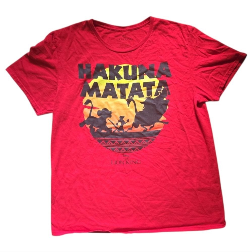Hakuna Matata Red Lion King T-Shirt - L - Picture 1 of 6